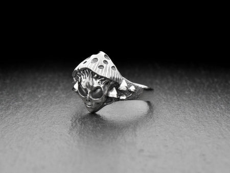 Sterling Silver Alien Mushroom Ring: Handmade Strange Jewelry (etsy image id: 7261077502)