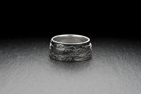 men jewelry	silver ring	band ring	Asia ring	Mount ring	River panoram ring	forest ring	rocks landscape	rocks ring	woodland ring	nature ring	nature	woodland (etsy image id: 7261118660)