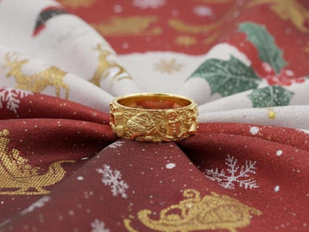 Sterling Silver Christmas Holly Ring: Festive Holiday Band (etsy image id: 7261348436)