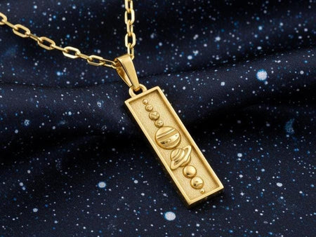Sterling Silver Solar System Pendant Necklace: Oxidized Celestial Jewelry (etsy image id: 7261391884)
