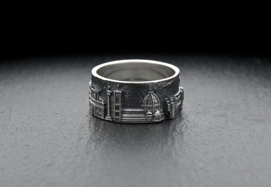 sterling silver ring	band ring	Florence cityscape	Florence skyline	Tuscany ring (etsy image id: 7261987072)