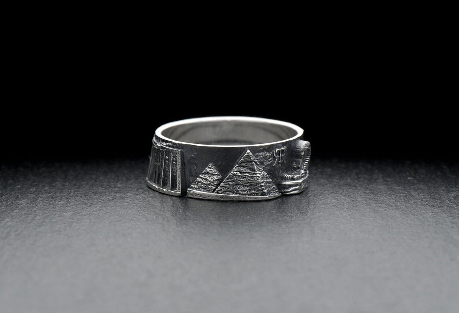 Introducing the stunning Egypt Cityscape Ring! This beautiful silver ring is crafted with sterling silver and features an intricate city skyline, perfect for any Ancient Egypt jewelry or souvenir fan. (etsy image id: 7261996608)