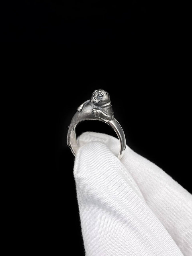 Sterling Silver Seal Ring: Handmade Sea Animal Jewelry (etsy image id: 7311241873)