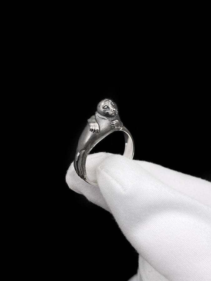 Sterling Silver Seal Ring: Handmade Sea Animal Jewelry (etsy image id: 7311241873)