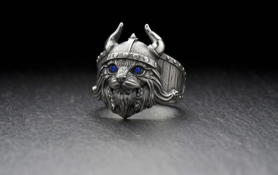 Viking Cat Sterling Silver Ring – Nordic Warrior Jewelry