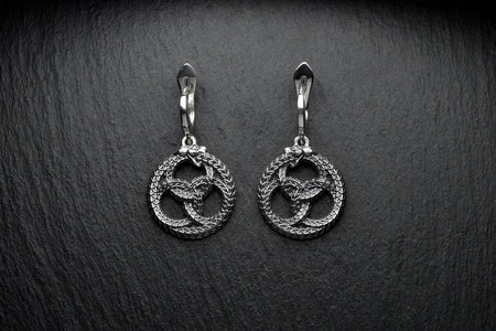 Sterling Silver Ouroboros Dragon Earrings: Mythical Fantasy Jewelry (etsy image id: 7268100267)