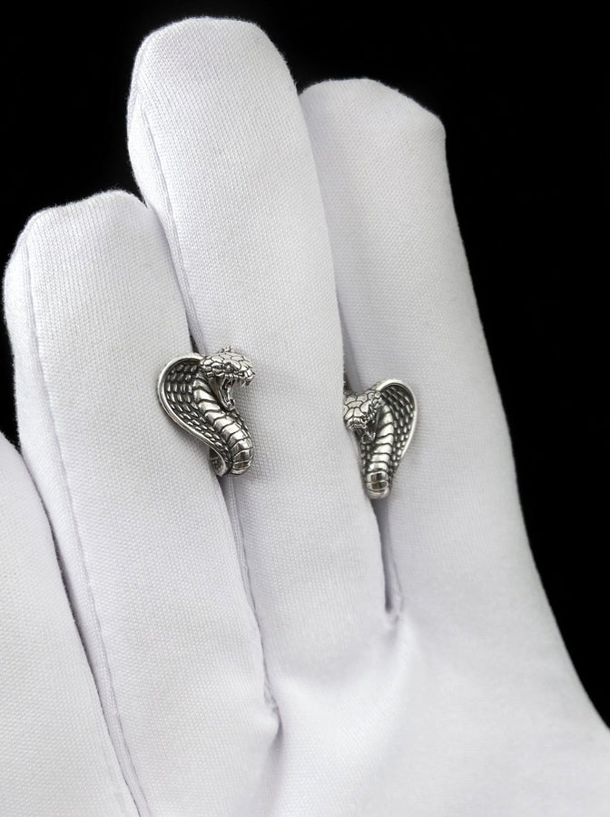 Sterling Silver Cobra Earrings: Handmade Snake Animal Jewelry (etsy image id: 7268167201)