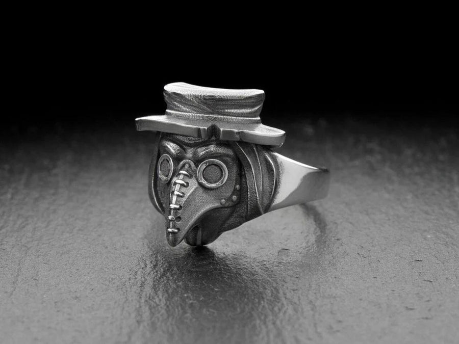Sterling silver	silver ring	Halloween	Halloween ring	gift for her	gift for him	Plague Doctor