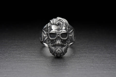 silver ring	Sterling silver ring	gift for her	gift for him	Skull	Skull ring	Silver Ring Hipster (etsy image id: 7296690951)