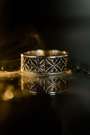 Sterling Silver Gothic Wedding Band: Cathedral Window Ring (etsy image id: 7305779499)