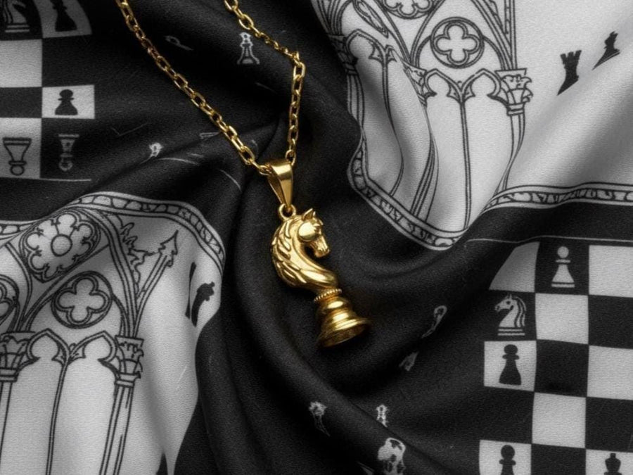 Silver pendant	silver jewelry	Chess piece Horse	Chess Pendant	Chess jewelry	Chess piece (etsy image id: 4596378398)