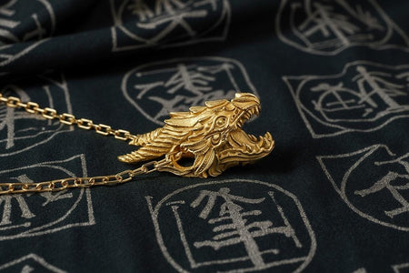 Sterling Silver Dragon Head Pendant: Ruby Eye Viking Necklace (etsy image id: 7309520919)