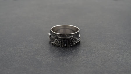 Japan ring	Samurai ring	Japan souvenir	Kawaii Ring	Tokyo Skyline	City ring	anniversary gift	artery jewelry	cityscape ring	Anime ring	sterling silver ring	Japan cityscape	Japan jewelry (etsy image id: 7309553697)