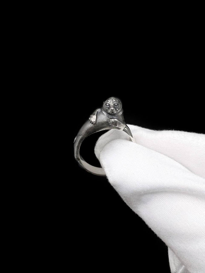 Sterling Silver Seal Ring: Handmade Sea Animal Jewelry (etsy image id: 7311241873)