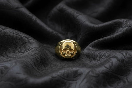 Handmade Sterling Silver Skull Ring: Oxidized Gothic Biker Jewelry (etsy image id: 7312033005)