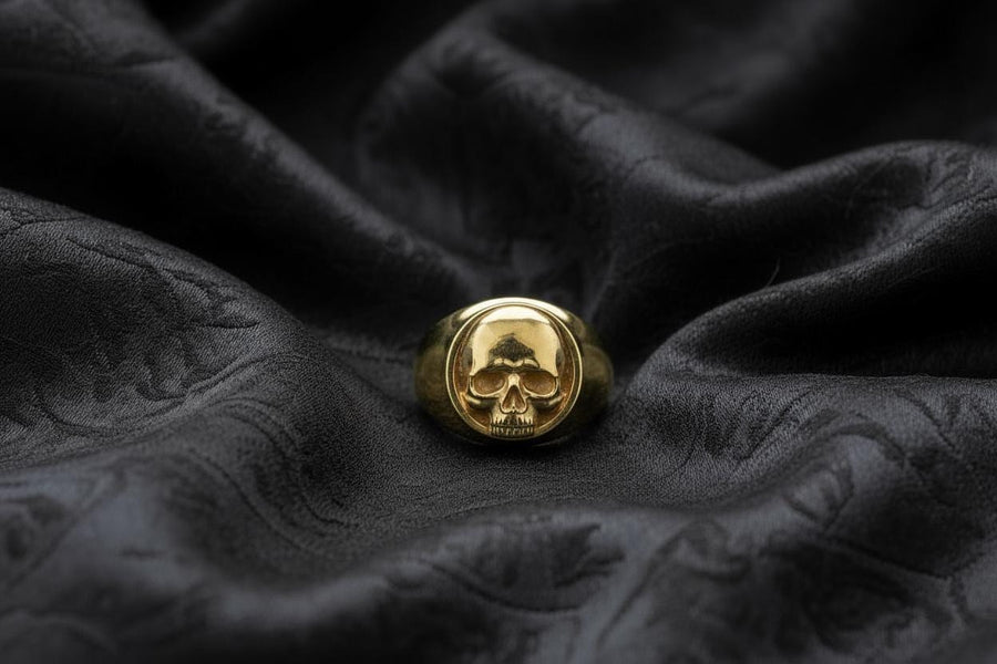 Handmade Sterling Silver Skull Ring: Oxidized Gothic Biker Jewelry (etsy image id: 4940848682)