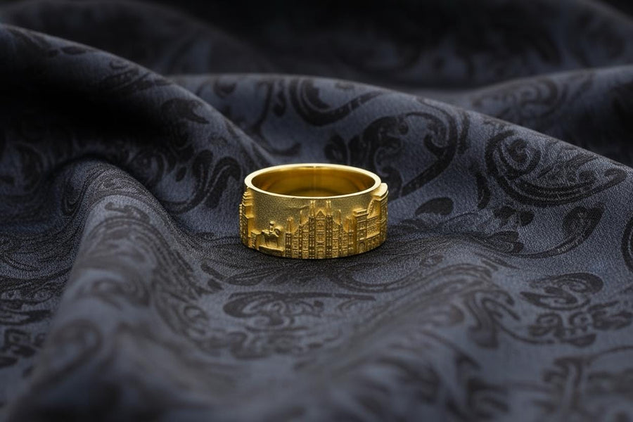 Sterling Silver Milan Cityscape Ring: Handmade Italian Souvenir (etsy image id: 6095723741)