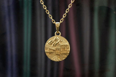 Sterling Silver Tbilisi Skyline Pendant: Handmade Georgia Travel Jewelry (etsy image id: 7336637110)
