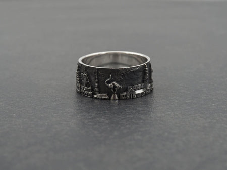 men jewelry	sterling silver ring	band ring	Latvia Cityscape	Latvia souvenir	Latvia memory	Lettland-Ring	Bague Lettonie	Riga Cityscape	Riga cat	Riga souvenir	latvia	latvia ring (etsy image id: 7336702254)