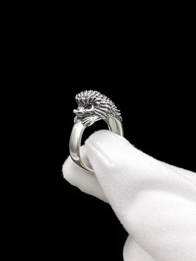 Sterling Silver Hedgehog Ring, Animal Ring, Handmade Animal Jewelry, Porcupine ring, Hedgehog Lovers Jewelry, Animal Lovers Gift (etsy image id: 7339942178)