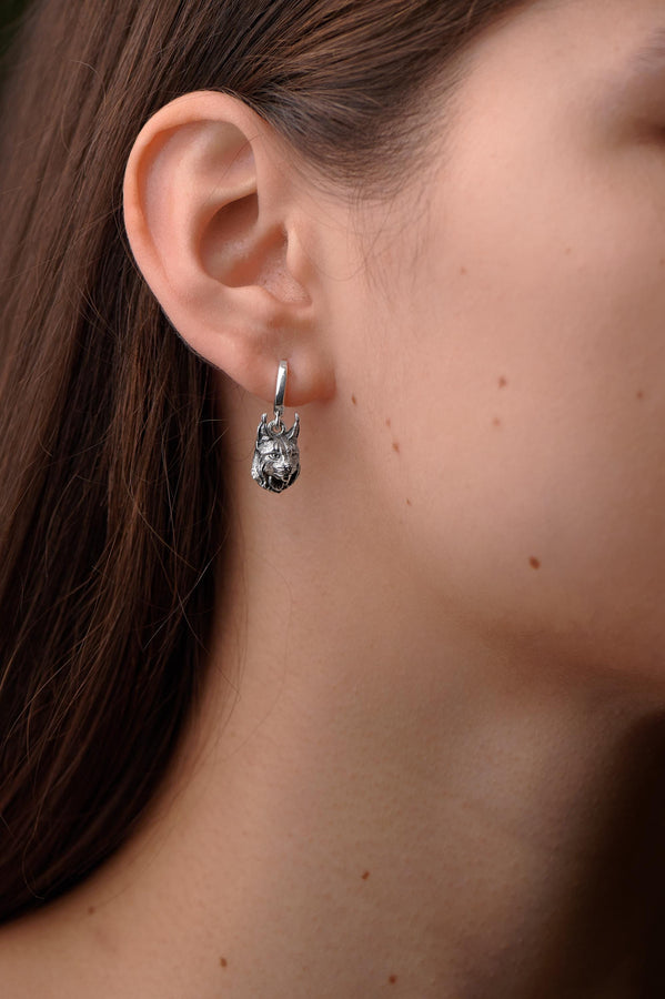 Sterling Silver Lynx Earrings: Handmade Animal Jewelry (etsy image id: 4742948143)