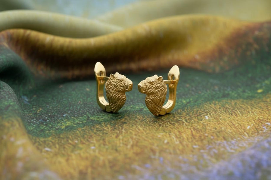 Sterling Silver Capybara Earrings: Handmade Animal Jewelry (etsy image id: 7394205589)