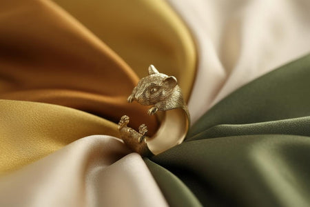 Sterling Silver Hamster Ring: Handmade Animal Jewelry