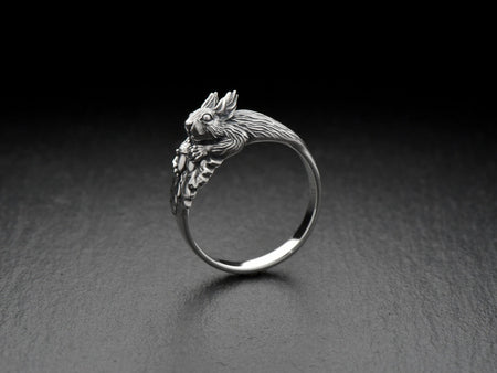 men's gift	animal jewelry	animal ring	silver ring	men gift	Squirrel ring	Squirrel jewelry	Silver Squirrel	Ring with Nuts	Squirrel lover	Eichhörnchen-Ring	bague écureuil	squirrel souvenir