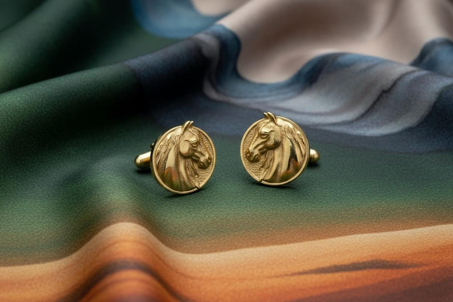 Sterling Silver Horse Cufflinks: Handcrafted Animal Jewelry Gift (etsy image id: 7397166197)