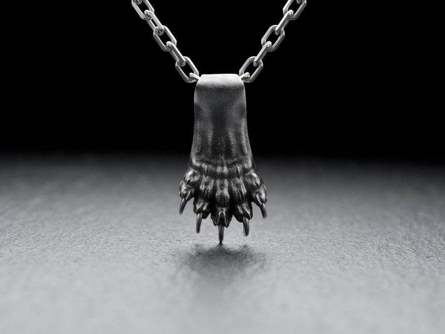 Sterling Silver Wolverine Paw Pendant: Handcrafted Animal Necklace (etsy image id: 7349349066)