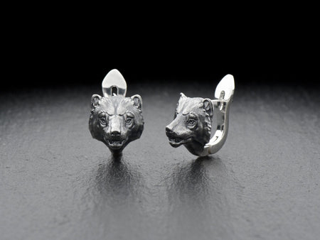 Sterling Silver Wolverine Earrings: Animal Lover Jewelry (etsy image id: 7349562486)