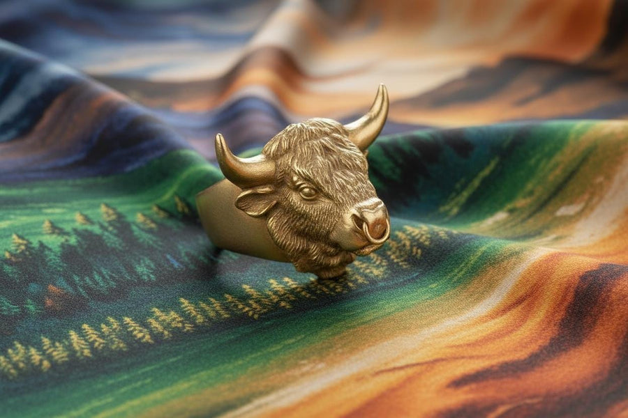 Sterling Silver Bull Ring: Handmade Animal Jewelry, Taurus Ring