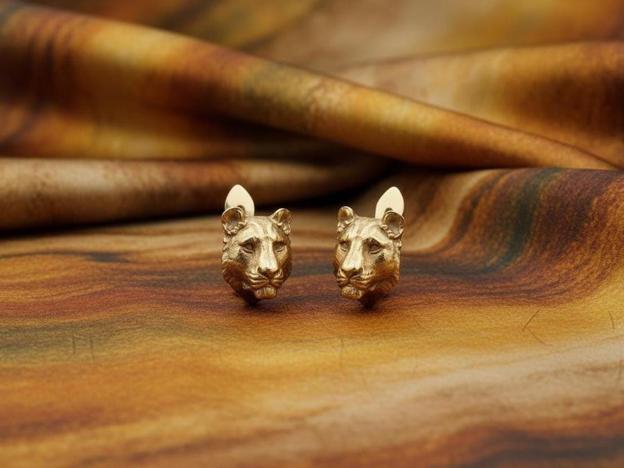 Lioness Earrings – Sterling Silver Gothic Wildlife Leverbacks | Feline Totem Jewelry (etsy image id: 7350766500)