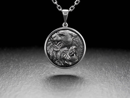 animal jewelry	Tiger pendant	Lion pendant	lion necklace	necklace	tiger (etsy image id: 7350868296)