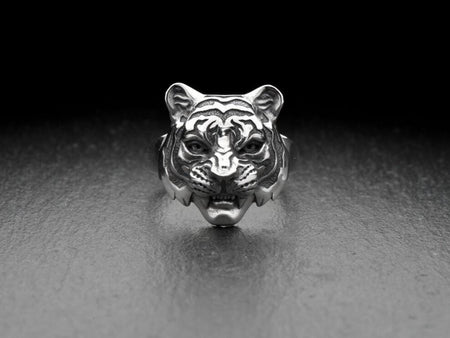 Sterling Silver Tiger Mask Ring: Handmade Animal Jewelry (etsy image id: 7352174996)