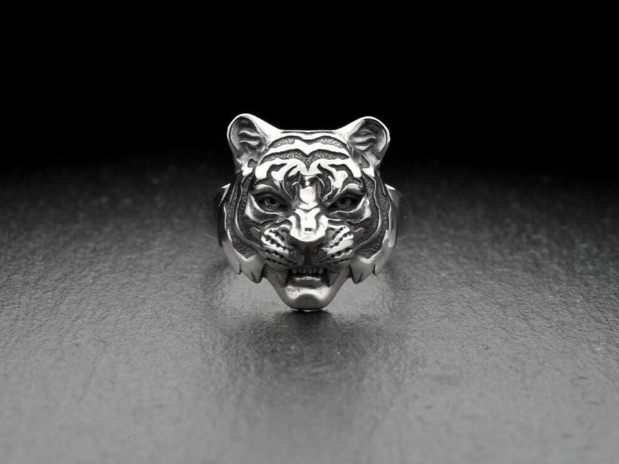 Sterling Silver Tiger Mask Ring: Handmade Animal Jewelry (etsy image id: 7352174996)
