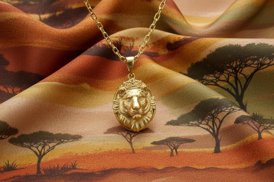 Sterling Silver Lioness Head Pendant: Handmade Wild Cat Necklace
