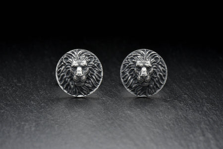 Sterling Silver Lion Cufflinks: Oxidized 925 Silver Animal Jewelry (etsy image id: 7352855294)