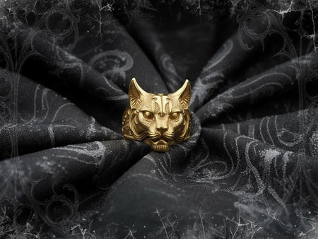 Gothic Lynx Silver Ring – Sterling Spirit Animal Jewelry | Intuition, Mystery, and Wild Elegance (etsy image id: 7352912772)