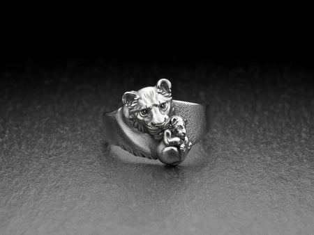 silver signet ring	men ring	men jewelry	women jewelry	women silver ring	Lioness ring	simba	lioness	baby ring	lion king	mother gift	mother	son gift (etsy image id: 7352935366)