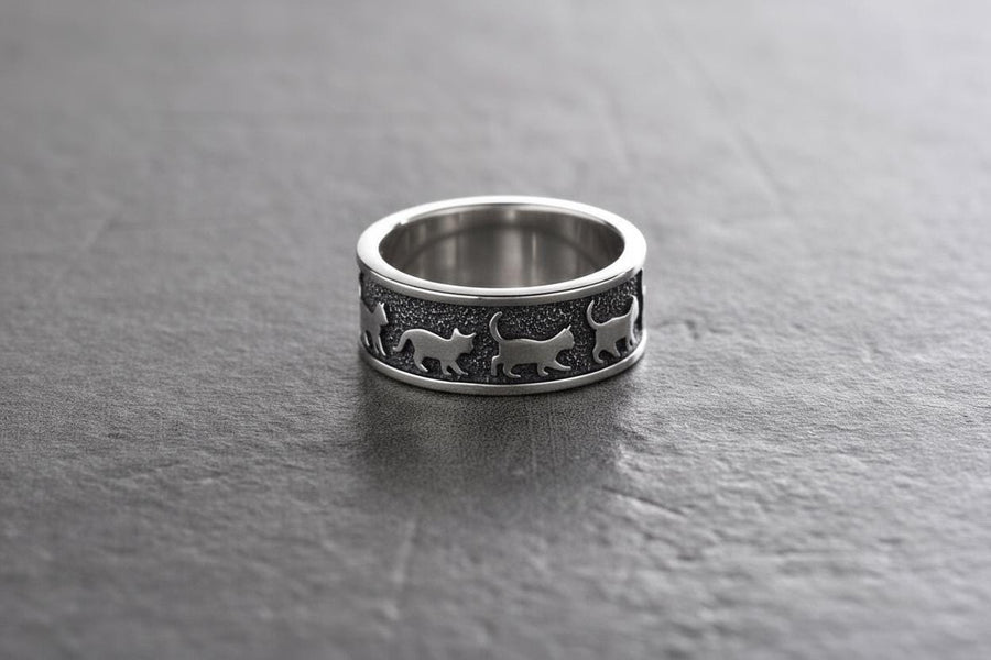 The Kittens Ring is a perfect accessory for everyday wear or for special occasions. It also makes a great gift for someone special who loves kittens and wants to add some feline charm to their jewelry collection. (etsy image id: 4274576204)