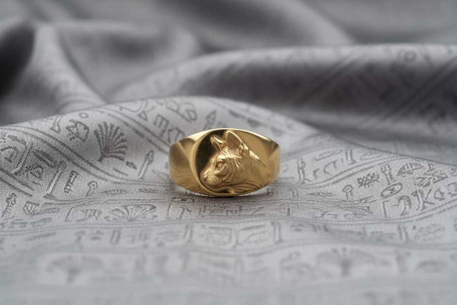 Sterling Silver Sphynx Cat Signet Ring: Handmade Pet Jewelry (etsy image id: 7358474182)