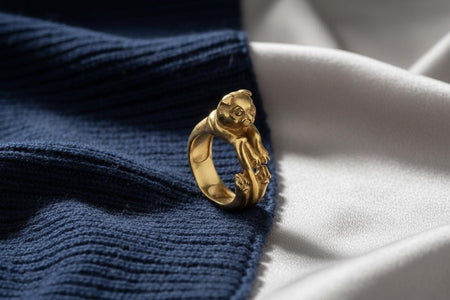 Sterling Silver Scottish Fold Cat Ring: Handmade Pet Jewelry