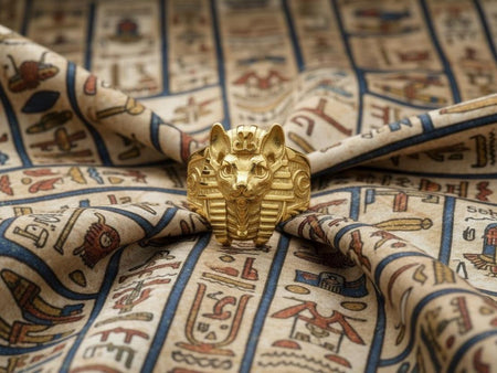 Cat Pharaoh Silver Ring – Egyptian Sphynx Cat Jewelry in Sterling Silver, Ancient Goddess Bastet Inspired Ring