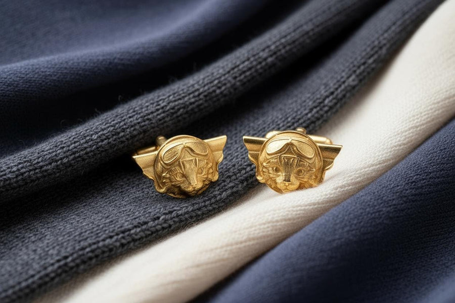Aviator Cat Silver Cufflinks – Avant Garde Sterling Silver Cat Pilot Accessories | Unique Gift for Men and Cat Lovers (etsy image id: 7408737717)