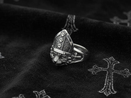 Cat Bishop Sterling Silver Ring – Gothic Clergy Pope Cat Jewelry