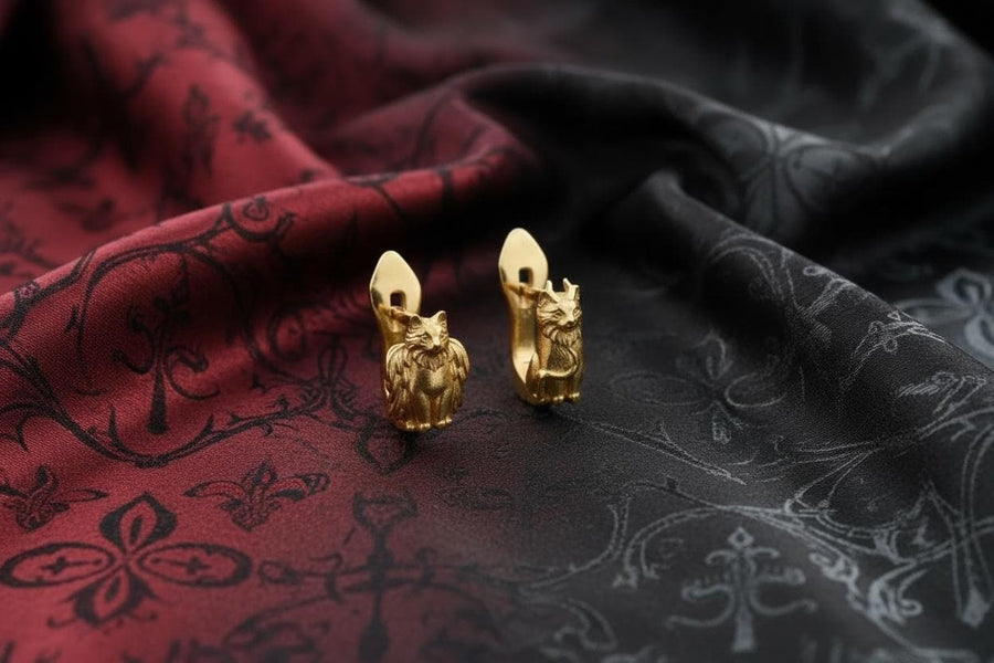 Sterling Silver Angel and Demon Cat Earrings, Gothic Kitten Jewelry (etsy image id: 7412043763)