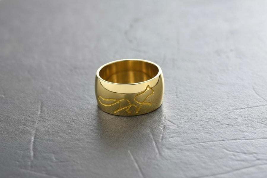 Minimalist Sterling Silver Cat Ring – Modern Engraved Feline Band (etsy image id: 5026636257)