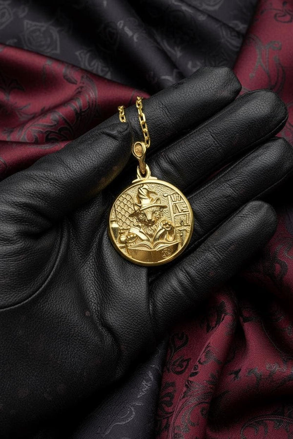 Sorcerer Cat Silver Pendant – Sterling Silver Wizard Cat Necklace | Mystic Occult Jewelry Gift for Him or Her (etsy image id: 7364624712)