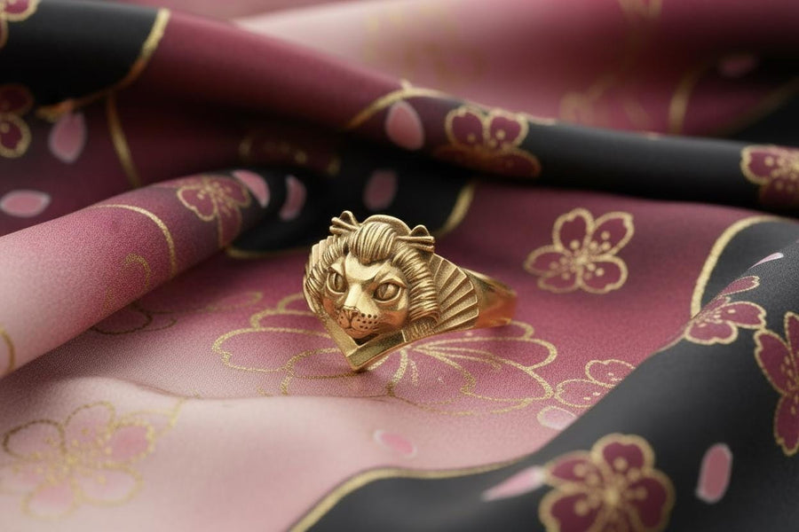 Geisha Cat Silver Ring – Sterling Silver Asian Cat Ring | Elegant Artisan Jewelry Gift for Her (etsy image id: 7412601587)
